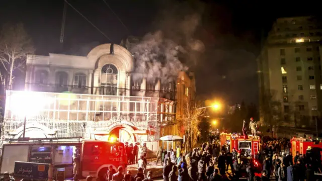 سفارت خانے پر حملے کے بعد سعودی عرب کی حکومت نے ایران سے تحریری طور پر احتجاج کیا تھا
