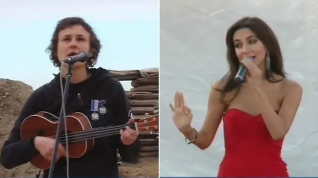 زارا اور یولیا چیچیرینا روسی فوجیوں کی ہمت بڑھانے کے لیے جانے والے فنکاروں میں شامل تھیں