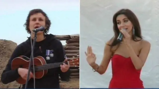 Hmeymin hava bazasında Yulia Çiçerina ilə (solda) Zara da (sağda) çıxış edib. 