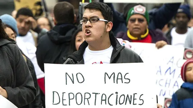 Protesta de migrantes