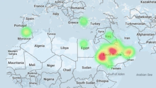 خريطة تظهر تفاعل مستخدمي تويتر مع هاشتاغ #مضايا_تكسر_حصار_حزب_الله