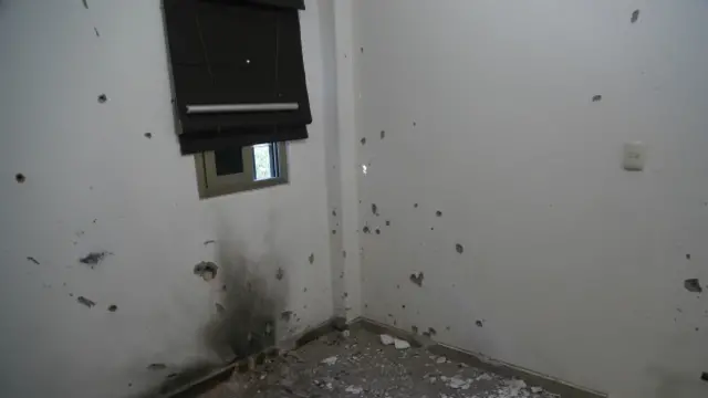 Impactos de balas en las paredes