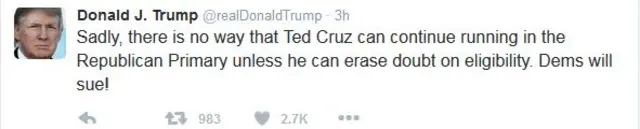 El asunto de la elegibilidad de Cruz ha vuelto a ocupar titulares por la insistencia de Trump.