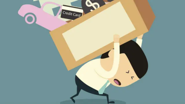 Dibujo sobre la carga de la deuda