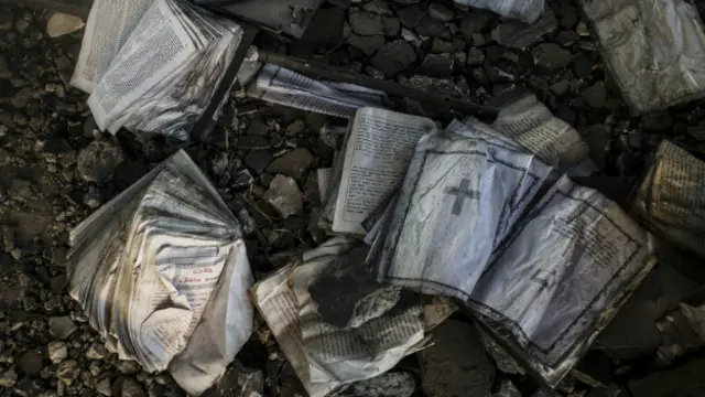 Книги, сожженные группировкой ИГ в Египте