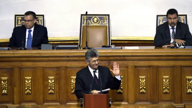 Los directivos de la Asamblea Nacional de Venezuela.