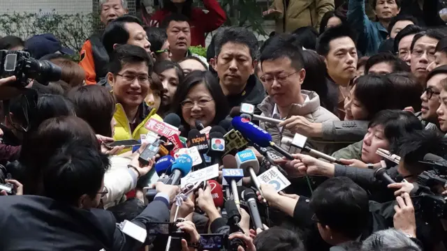 蔡英文在現身新北永和區投票站