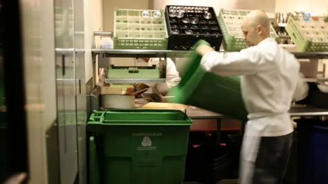 舊金山餐館的垃圾處理。（Justin Sullivan/Getty）