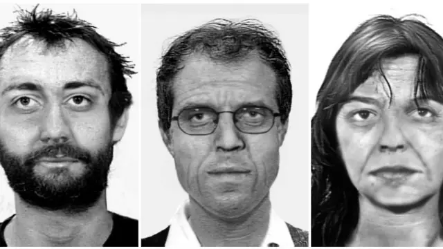 Foto creada digitalmente de cómo lucen los tres sospechosos actualmente: Garweg, Staub y Klette.