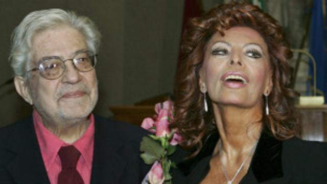 El cineasta Ettore Scola y la actriz Sophia Loren