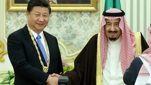 中国国家主席习近平同沙特阿拉伯国王萨勒曼举行会谈。