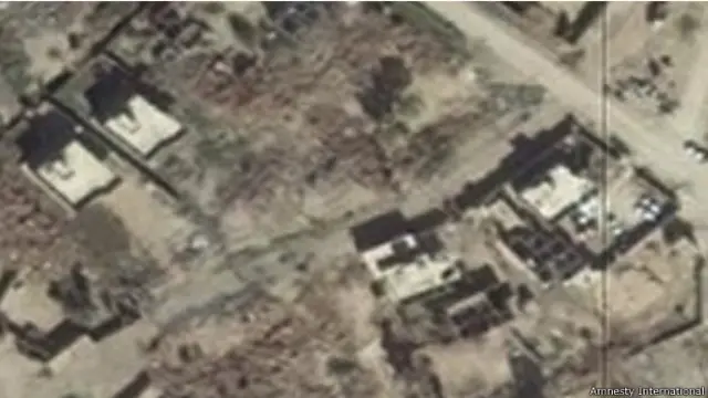 Af Örgütü'nün paylaştığı uydu fotoğraflarında Irak'ın kuzeyindeki yıkım görülüyor.