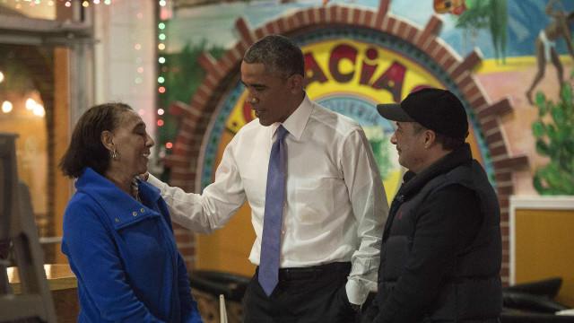 Obama en un restaurante mexicano