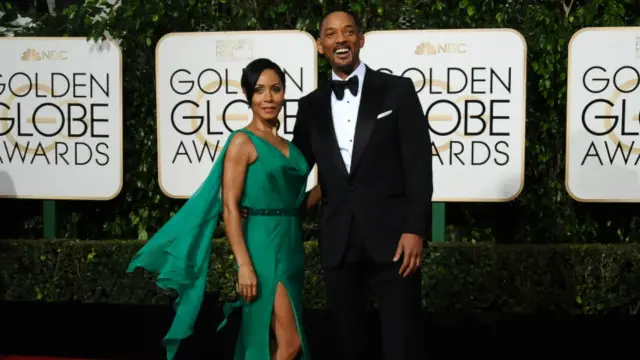 سميث وزوجته في حفل توزيع جوائز الغولدن غلوب