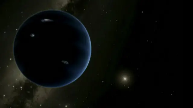 تصویر ساختگی از سیاره نهمی که به استنباط منجمان در انتظار کشف شدن است