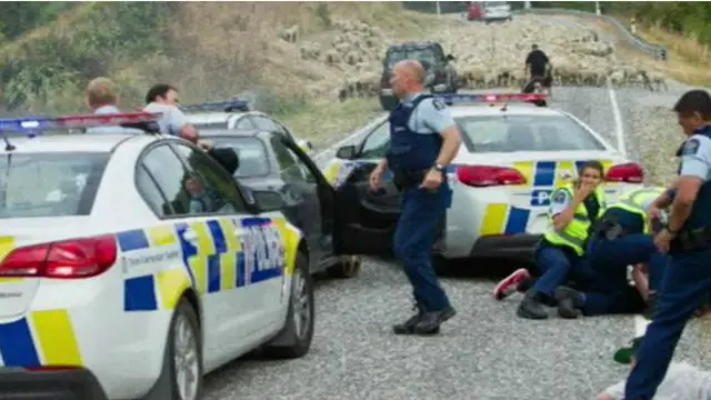 警察制服和逮捕逃犯