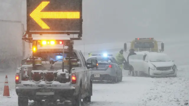 Accidente causado por la nieve.