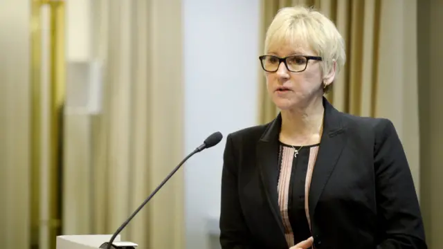 资料图片：瑞典外交部长玛戈特・瓦尔斯特伦