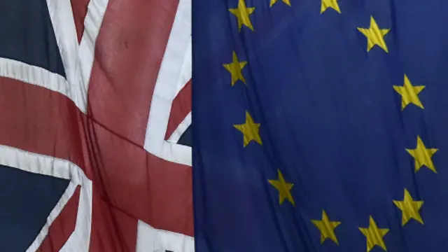 英国与欧盟旗帜