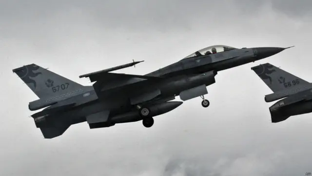 保证对台湾军售是“六项保证”中的重要内容。图为台湾购买的美国F16战斗机。