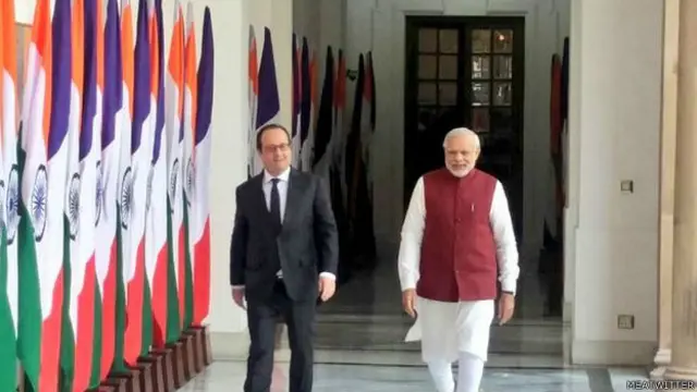 भारत में मोदी और ओलांद