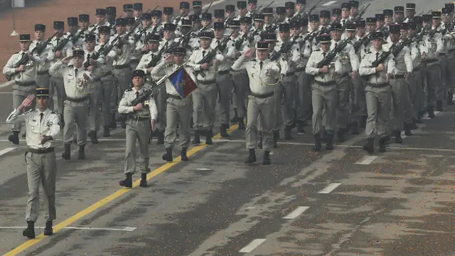 गणतंत्र दिवस परेड में शामिल फ्रांस के सैनिक.