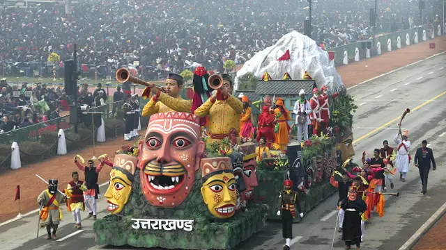 गणतंत्र दिवस परेड में शामिल उत्तराखंड की झांकी.