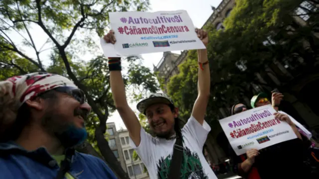 Демонстрация сторонников легализации марихуаны в столице Мексики