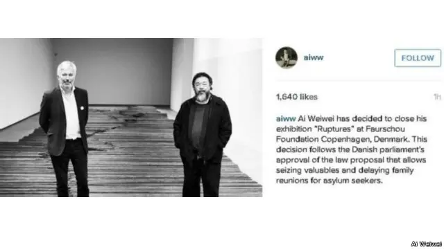 艾未未的个人Instagram帐户截图