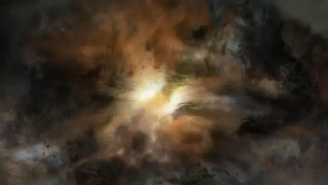 Так художник себе представляет происходящее в галактике W2246-0526