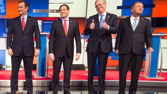 Кандидаты от республиканской партии на пост президента США (слева направо): Тед Круз, Марко Рубио, Джеб Буш, Джон Касич