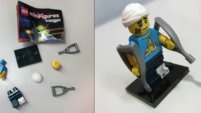 Фигурка Lego на костылях