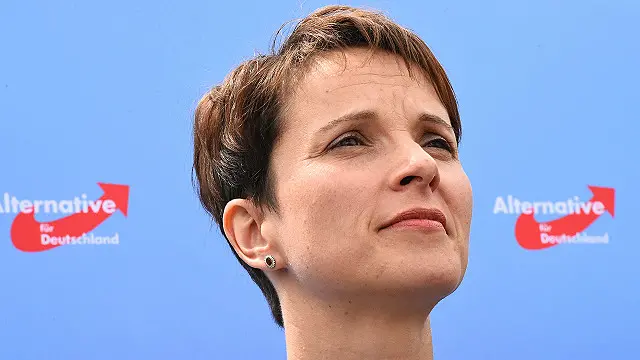 Frauke Petry, pemimpin partai Alternatif untuk Jerman (AFD), mengatakan kepada surat kabar Mannheimer Morgen bahwa "jika diperlukan" polisi dapat menggunakan senjata api sebagai upaya terakhir.