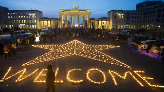 "Welcome refugees"