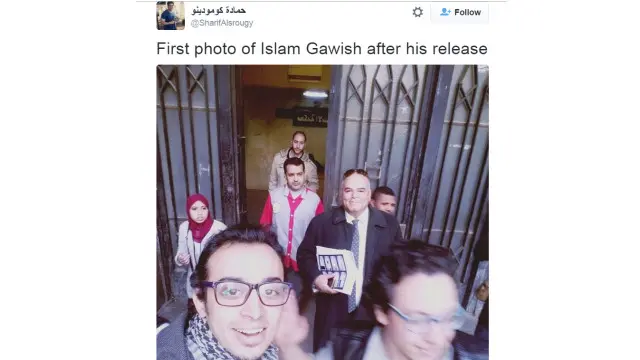 التغريدة تقرأ: "أول صورة لإسلام بعد الإفراج عنه"