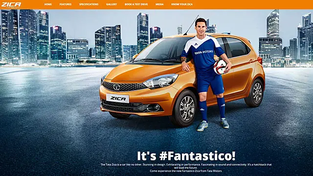 په تېرو څو اونیو کې، ټاټا د خپل نوي زیکا موټر د بازار موندنې لپاره ډېر کار وکړ، چې د ارجنټاین د فوټبال وتلی لوبغاړی لیونیل میسي هم پکې راڅرګند شوی و.