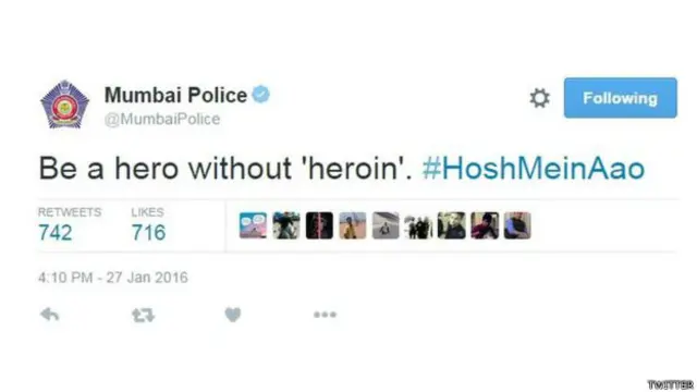 "Jadilah hero (pahlawan), tanpa heroin." 