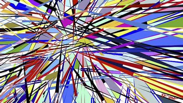 "Crystallized Abstraction", obra que la artista Diana Ong hizo con su computador en 2001. 