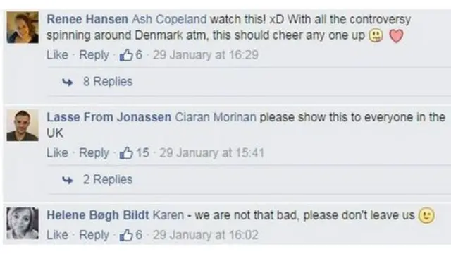 ؤیڈیو جاری ہونے کے بعد کئی لوگوں نے ڈنمارک پر تبصرے کیے ہیں