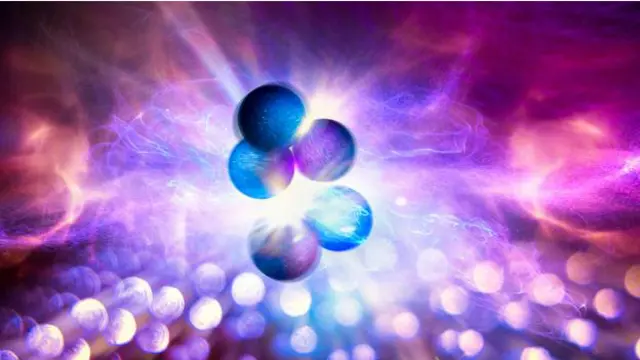 Atómos que se fusionan dentro de una estrella