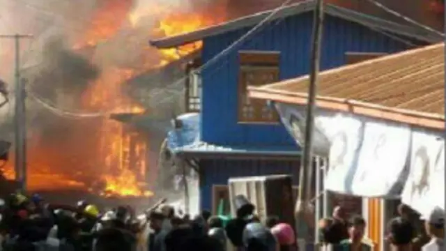 နမ့်ဆန်မြို့မှာမီးအကြီးအကျယ်လောင်