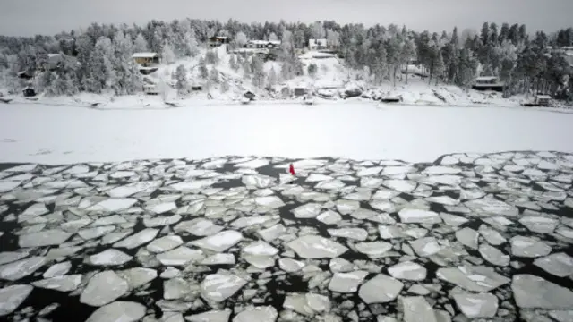 斯德哥爾摩結冰的小島 。(圖片來源:Olivier Morin/AFP/Getty)