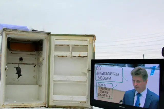 Инсталляция "Мышь в холодильнике"