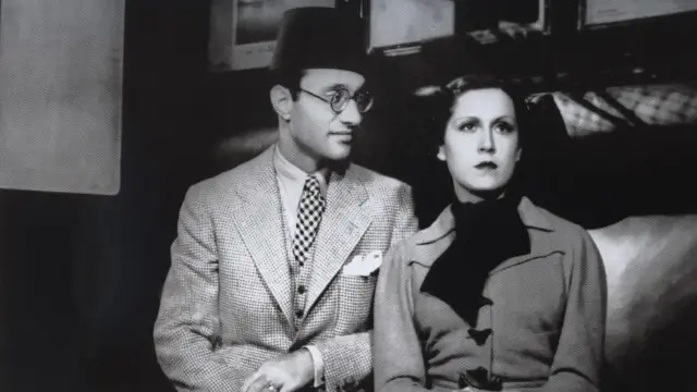 صورة فوتوغرافية التقطت لليلى مراد أثناء تصوير أول أفلامها