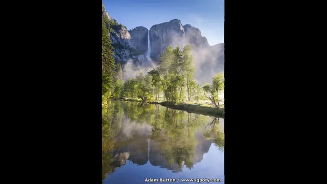 شلالات يوسميت، متنزة يوسميت الوطني، كاليفورنيا، الولايات المتحدة، للمصور أدم بورتون، وصلت للنهائي.
وتمثل لقطة نادرة لإنعكاس الأشجار على الماء في مشهد رائع لسقوط المياه من الشلال.