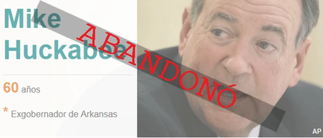 Mike Huckabee abandonó la carrera presidencial.