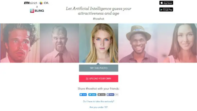 El inicio de la página web How Hot 