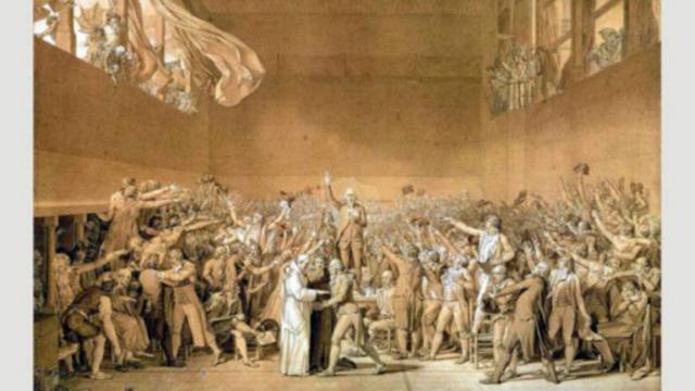 Zanen Jacques-Louis David na 1794 na yadda aka fara gangamin juyin juya halin Faransa (Tennis Court Oath)
