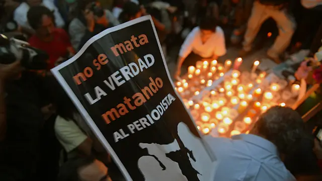 Protesta por el asesinato de un periodista en México (archivo)