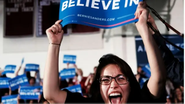 桑德斯说，他在新罕布什州的初选胜利反映出人们要求真正的变革 